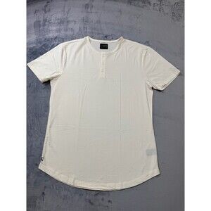 Cuts Clothing Short Sleeve Henley Curve Fit T-Shirt Men's Extra Large Egg-Shells